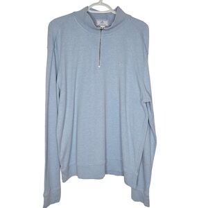 SOUTHERN TIDE MEN'S THE SKIP JACK QUARTER ZIP, SZ LARGE, HEATHER BLUE, LIKE NEW